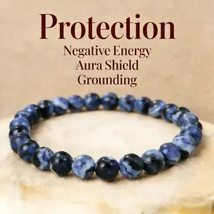 Blue Fire Agate Beaded Bracelet for Clarity & Focus - 8mm Healing Crystal Stretch Bangle for Protection & Memory, Gift for Her/Him, Student Gift, Perfect for Daily Wear, Spiritual Meditation & Yoga Gift