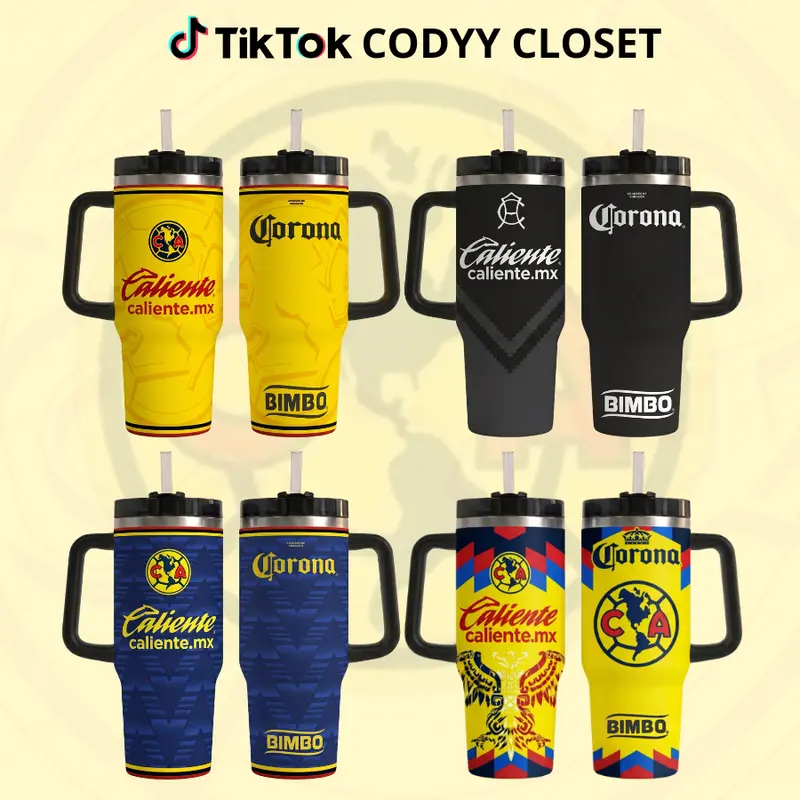 Club Soccer Fan Tumbler 40oz, Inspired Sports Cup with Handle & Straw, Football Gift for Fans, Full Color Design