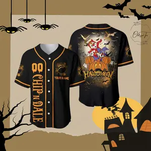 Chip and Dale Baseball  Jerseys - Halloween Baseball Jerseys  - Music Baseball Jersey - Vintage Streetwear Baseball Jersey - Casual Baseball Jersey Outfits - Unisex -  Trendy Baseball Jerseys