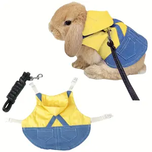 Adjustable Bunny Harness, Pet Rabbit Leash, Rabbit Safety Belt, Rabbit Clothing, with Leash Strap, 4 Colors And 3 Sizes Available, Cute Design, Adjustable Size, Easy to Use, Suitable for Most Rabbits, Cats And Other Small Animals (1pc)