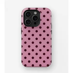 Pink Polka Dot MagSafe Phone Case - Shockproof, Cute Aesthetic Wireless Charging Cover for iPhone 17/16/15/14 Pro Max, Trendy Girly Protective Phone Accessory