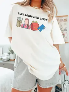 Busy Doing Mom Stuff TShirt, Iced Coffee Momma TShirt, Ms Rachel TShirt, Oversized Mama Shirt, Ms Rachel, Gift For Mom, Mothers Day Gift