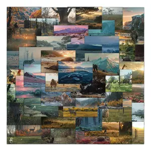 Landscape Series Graffiti Sticker, 50pcs/set Waterproof Self Adhesive Decor Paper, DIY Craft Personalized Decor Sticker for Gift Greeting Card & Water Bottle & Laptop