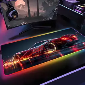Lightning Red Car Mouse Pad Gamer Rgb 1000×500mm 900×400mm 800×400mm 600x300mm Desk Mat Back Light Led Mousepad Setup Gaming Accessories Deskmat Big Mousepad Backlight