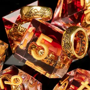Resin Dice Magic Master Ring D&d Polyhedral Dice Set, 7-Piece Rpg Gift for Dungeons & Dragons, Mtg Dice Accessories