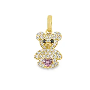 14k Pave Bear Pendant