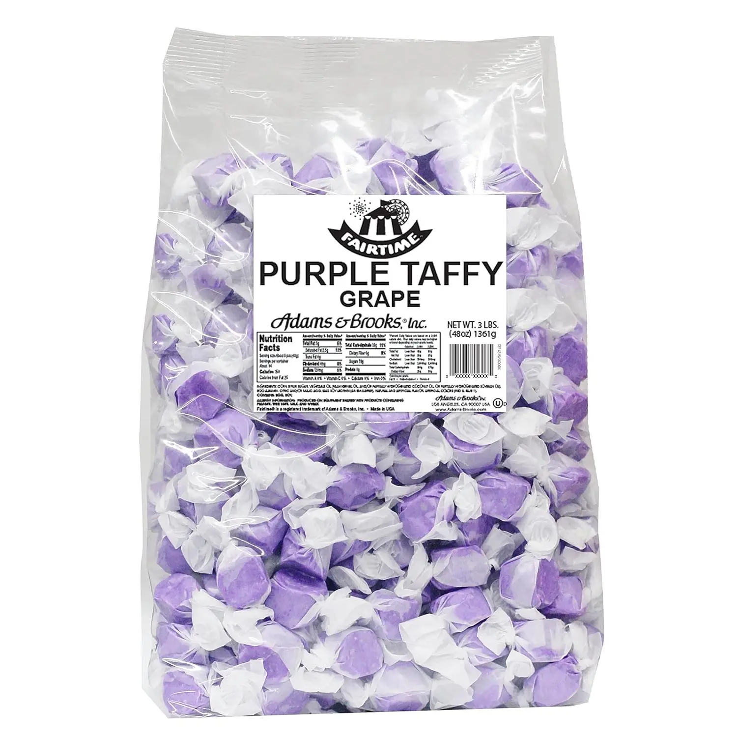 Taffy – Bulk Purple Candy for Candy Buffets, Grape Taffy, Grape Candy, Bulk Candy, Pinata Candy, Individually Wrapped Candy Kosher Candy, 3 Pounds Candy