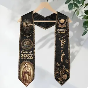 [HOT] Custom Mexican Graduation Stole, Mexican Flag Graduation Sash 2026, Mexico Pattern Stole, Custom Name & School Sash Senior Graduation Gift