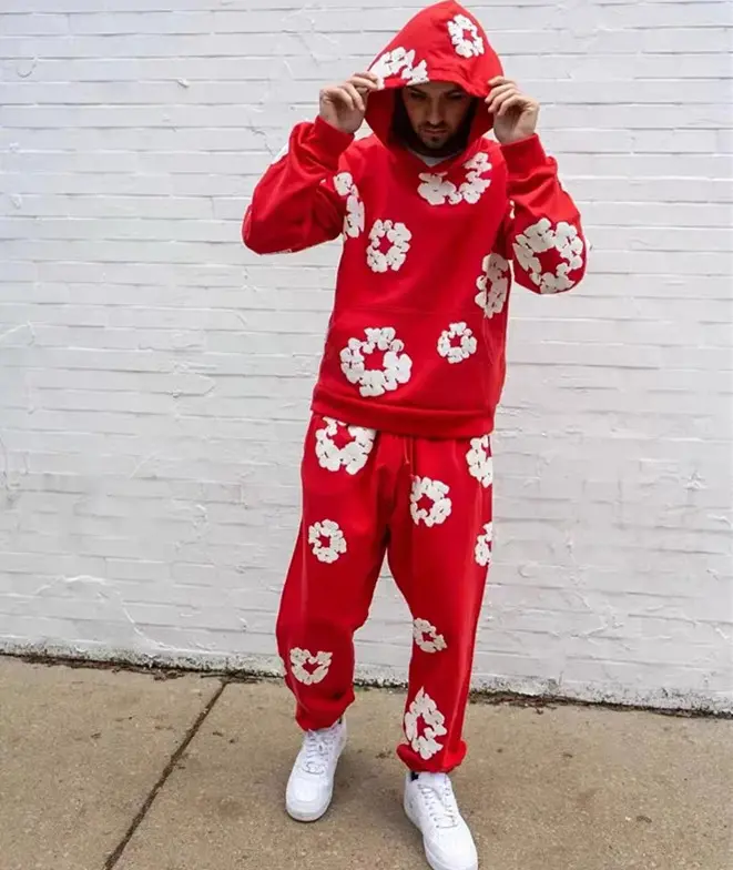 Unisex Y2K Designer Clothing Versatile Foam Print 2-Piece Set