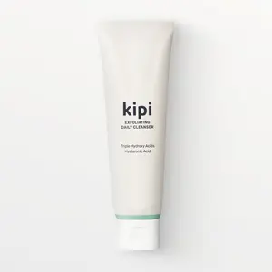 Kipi Exfoliating Daily Cleanser with Triple-Action Hydroxy Acids, Charged Hyaluronic Acid Hydration & Moisture-Lock Natural Sugars