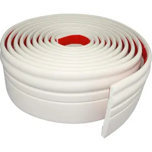 Wall Base Molding Trim Peel and Stick Baseboard Moulding 4" Wide Vinyl Wall Cove Base (4" Wide x 16.4' Long, Creamy White)