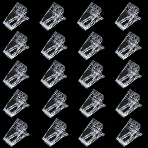 20PCS Nail Tips Clip, Quick Building Forms Nail Clips for Finger Nail Extension UV LED Builder Clamps Manicure Tool