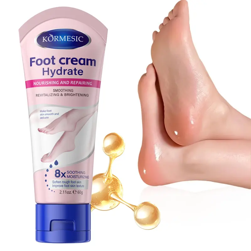 Foot Repair Cream for Dry Cracked Heels, Intensive Moisturizing Foot Cream for Rough Feet, Calluses & Dry Skin, Deep Hydration Foot Moisturizer for Men & Women, Fast-Absorbing Formula, 2.11 Oz (60g)