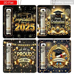 Graduation Season Money Holder, 4 Counts/set Wooden Graduation Season Money Clip, Hanging Ornament for Home Party Decoration, Gift