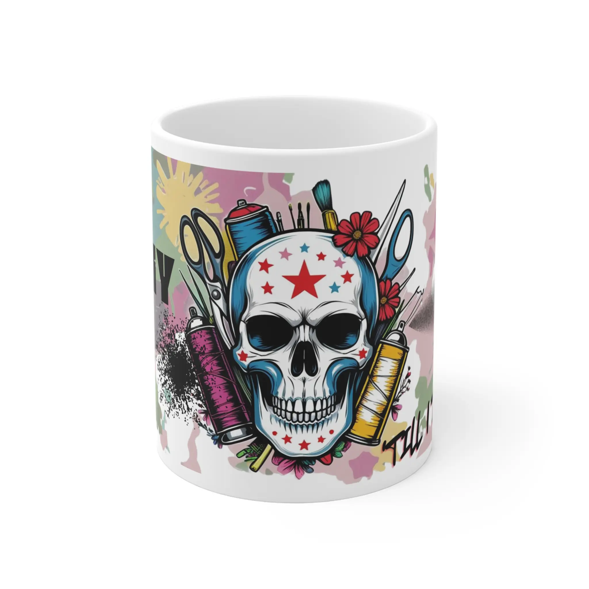 Colorful DIY Till You Die 11oz Artist Crafter Mug, Creative Coffee Cup, Crafting Gift, Crafters Tea Mug, DIY Enthusiast Cup, Artsy Hobby Tea