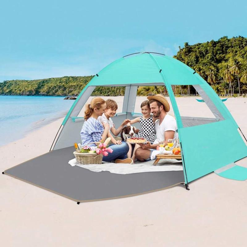 Beach Tent Sun Shelter For 3/4-5/6-7/8-10 Person, UPF 50+ UV Protection Beach Canopy, Lightweight And Easy Setup Cabana, Portable Beach Shade Tent