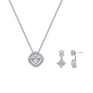 Radiance by Absolute™ Floating Halo Necklace and Earrings with Jackets