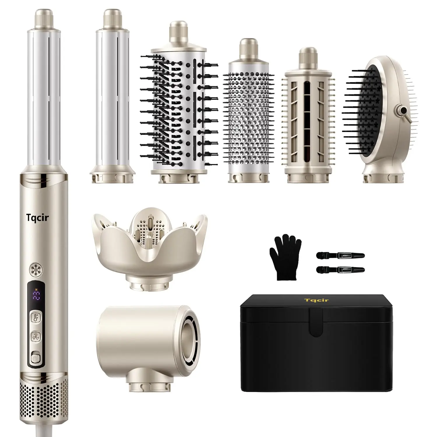 Tqcir 8-in-1 hair styler dryer, Negative Ion Technology, 1300W Power, Fast Hair Drying, Curling, Straightening, Volumizing Styling, No Hair Damage, Overheat Protection, Noise Reduction Technology. Thermal Brush Straightener#DealsforYouDays