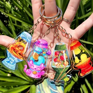Asian Lava Lamp Acrylic Keychain: Lucky Cat, Dragon, Sushi, Candy Sprites, Forest Spirits Gift for Him, Boyfriend, Husband Gifts