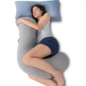 Pillow, Full  Support Pillow for Side Sleepers, Cooling Soft S Shaped Hug Pillow for Adults, Grey