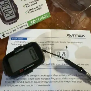 Avtrek 3D Pedometer Compact Clip-On Step Counter - No App/Phone Needed - Luminous LED Backlight - Accurate Walking Training Tracker - Includes Screwdriver-Unisex Fitness Accessory for Teenagers,Outdoor Activities,Running, Work Out,Simple,travel essentials