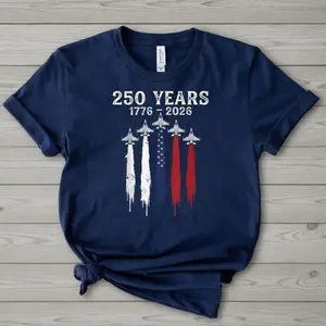 USA 250 Years Shirt, Patriotic Jet Fighter Shirt, America 250th Anniversary Shirt, Independence Day Tee, USA 1776-2026 Shirt
