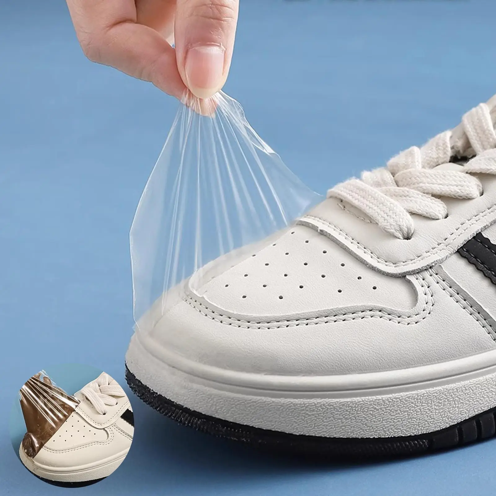 Shoe Toe Rain Stickers, Shoe Head Stain Removal Film,Shoe Toe Rain Stickers Clear Films,Resist Rain Mud and Oil Stains Shoe Stickers for Working, Gardening, Hiking Footwear