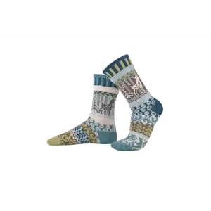 Solmate Socks Goat Crew Socks - Mismatched, Recycled Cotton, Made in USA, Giveback Sock