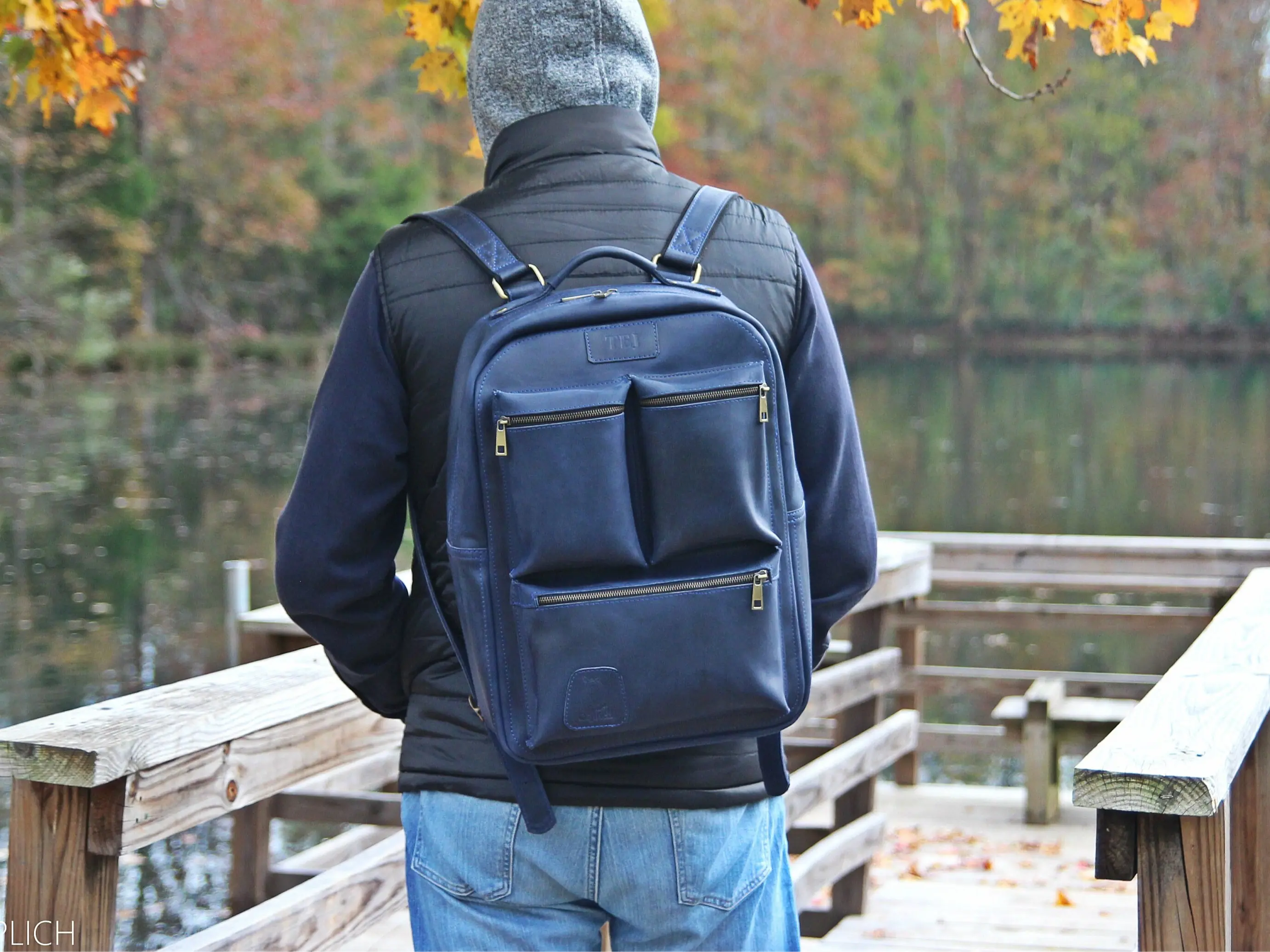 Genuine Leather Laptop backpack for Men - Travel Backpack - Waxed Leather Backpack - Work Backpack -Gift for Him - FREE Personalization