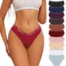 FINETOO Women's 10PCS Basic Cotton Hipster Panties - Elastic Underwear, Full Coverage, Stretch Design, Comfortable Bridal Briefs, High Elastic Waist, Hugs Hips, S-XL Cotton Underwear Women