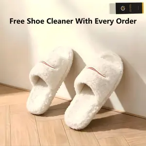 2026 Winter Fur Slippers for Men & Women, Fluffy Furry Warm Open Toe Slides, Non-slip Plush House Slippers, Breathable Lightweight Flip Flop Sandals, Indoor Outdoor Bedroom Bathroom Lounge Shoes, Cozy Soft Plush Footwear for Girls Ladies