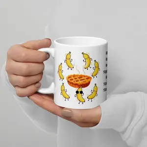 [SALE UP TO 50% + FREE SHIP] Dancing Banana Pie Mug Meme Inspired Coffee Cup for Music Fans
