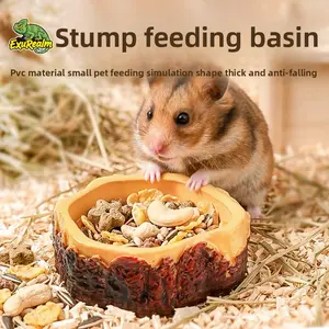 Hamster food bowl, anti-spill rabbit feeding bowl, special PVC bowl feeder for chinchillas, guinea pigs, and golden hamsters
