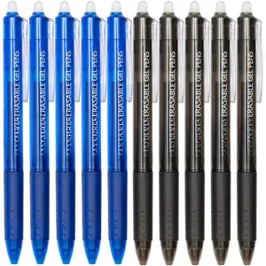 Retractable Erasable Gel Pens Clicker, Fine Point(0.7mm), Make Mistakes Disappear,5 Black & 5 Blue Gel Ink Pen for Drawing Writing Planner and School Supplies