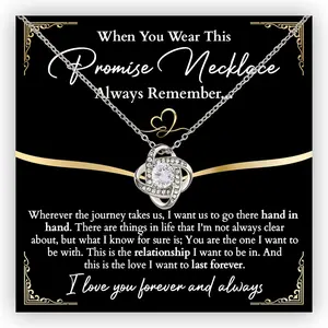 Promise Necklace For Her, Promise Necklaces Gifts For Women, Promise Knot Necklace For My Wife, Promise Necklaces Gift For Soulmate Girlfriend Wife Finacee, Anniversary Christmas Birthday Gift For Her