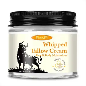 ELAIMEI Beef Tallow for Skin 60g - Organic Grass Fed Beef Tallow Deeply Moisturizing Lotion with Honey Balm - All-Natural Handmade Face Lotion beef  tallow  face  cream