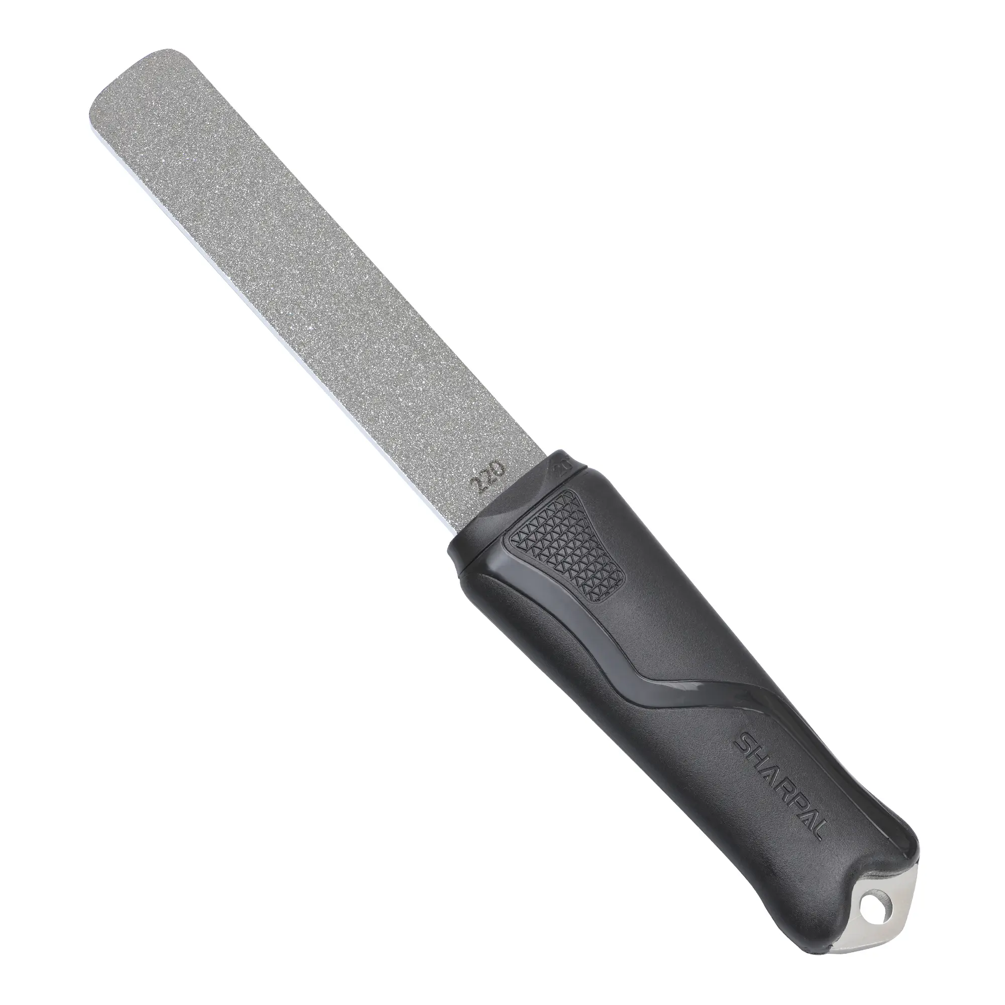 SHARPAL 120N Dual-Grit Diamond Sharpening Stone File with Angle Guide, 220/600 Grit Tool Sharpener for Lawn Mower Blades, Axes, Hatchets, Machetes, Hedge Shears, Knives, Chisels & Drills