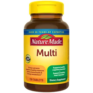 Multivitamin Tablets with Iron for Women & Men, Daily Complete Nutritional Support Multi Vitamins for Adults, High Potency Formula, 130 Tablets (130 Day Supply)