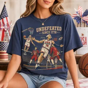 Comfort Colors 4th of July Tee, Undefeated America Shirt, Funny Founding Fathers T-Shirt, USA Meme Graphic Tee, Independence Day Shirt, Patriotic American Gift