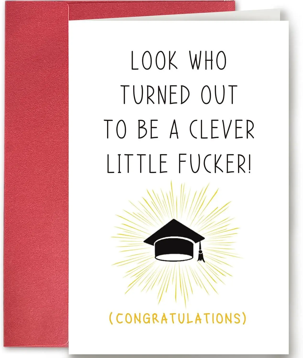 Funny Graduation Card for Him Her, Graduation Gifts for University, College, PHD, Law School or More, Humorous Congrats Grad Card