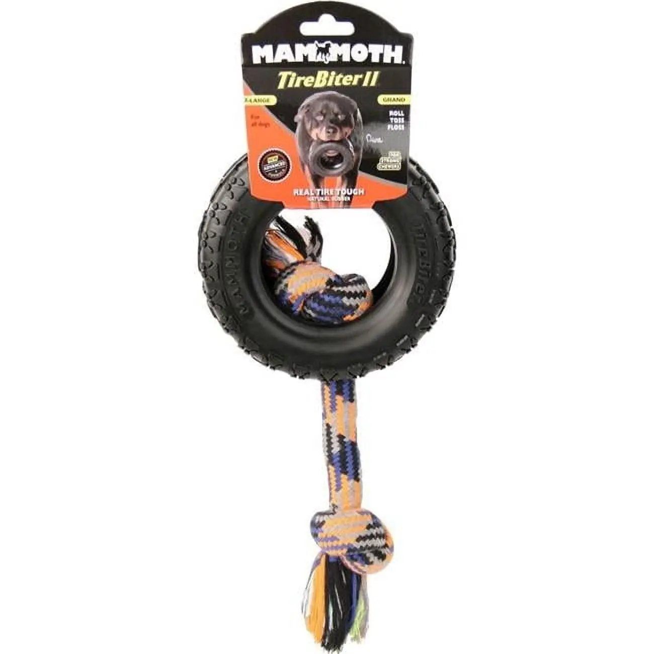 Mammoth Pet Tirebiter II Rope/Tug Toy - 35018F, Extra Large, Durable, Encourages Interactive Play, Offers Plenty of Play for Dogs