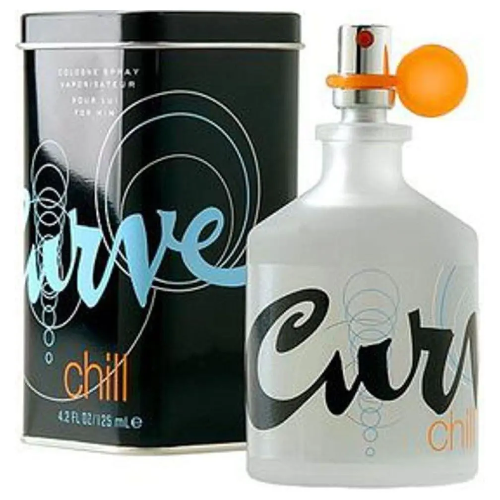 Liz Claiborne CURVE CHILL Men's EDC Spray, 4.2 fl oz - Non-Sweet, Fragrant, Packaged Men's Fragrance, Aromatic Woody Scent with Citrus Woods, Vetiver Root, Cool Appeal, Hip Vibe, New in Box, Non-Sweet Men's Fragrance