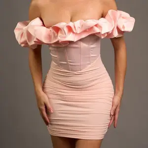Ruffle Off the Shoulder Mini Dress