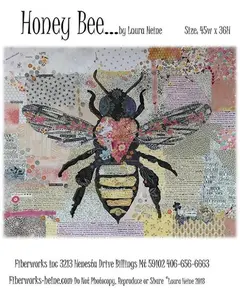Fiberworks Honey Bee Collage Applique Pattern LHFW-HONEY