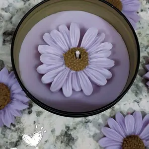 Bema Lavender Scented Candle - Floral Design with Purple Wax, Ideal for Decor and Freshening Spaces - Freshener