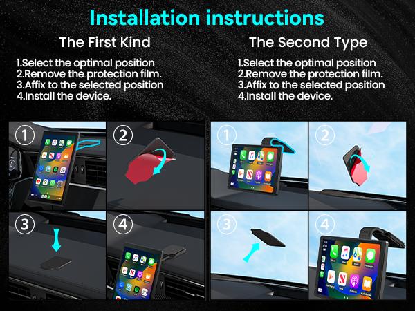 8” Wireless Apple CarPlay Screen for Car with Android Auto & 1080P Backup Camera, Rotatable Touchscreen Car Stereo, Vertical & Horizontal Mode, Bluetooth, GPS Navigation, Mirror Link