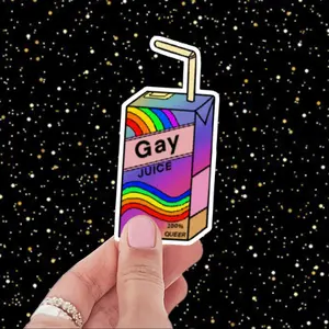 Gay Juice Decorative Sticker - Water-Resistant and Hand-Drawn - Fun and Vibrant Design for Home Decor Collection Tiles Sticker Ornaments