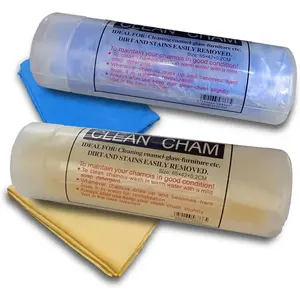 2PCS Premium Car Shammy Towel, Super Absorbent Chamois Cloth for Car Drying, No Scratch & Spots Car Drying Towel, 22" x 17" Soft Reusable Wash Cloth for Most Cars (Yellow&Blue, Large Size)