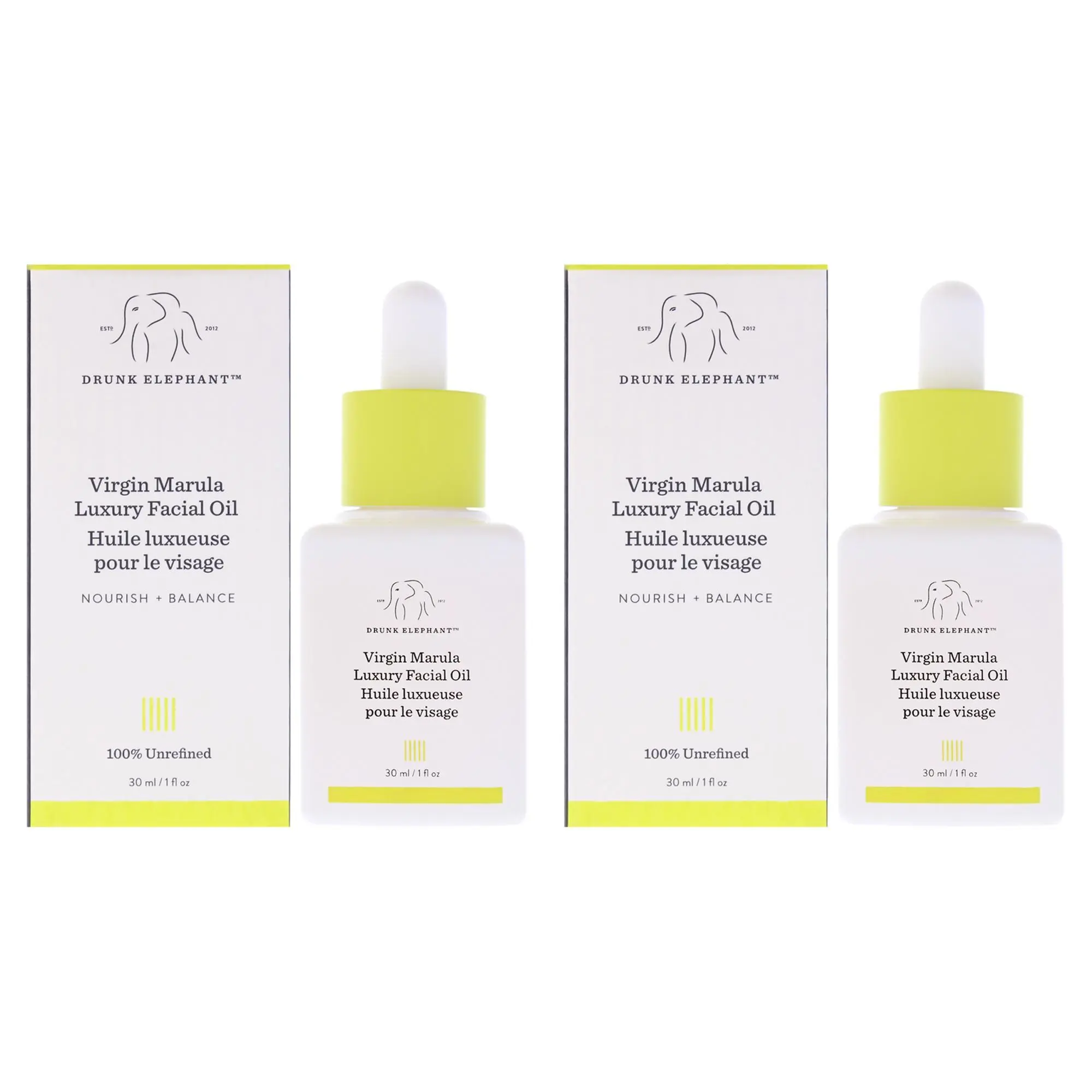 Virgin Marula Luxury Facial Oil by Drunk Elephant for Women - 1 oz Oil - Pack of 2
