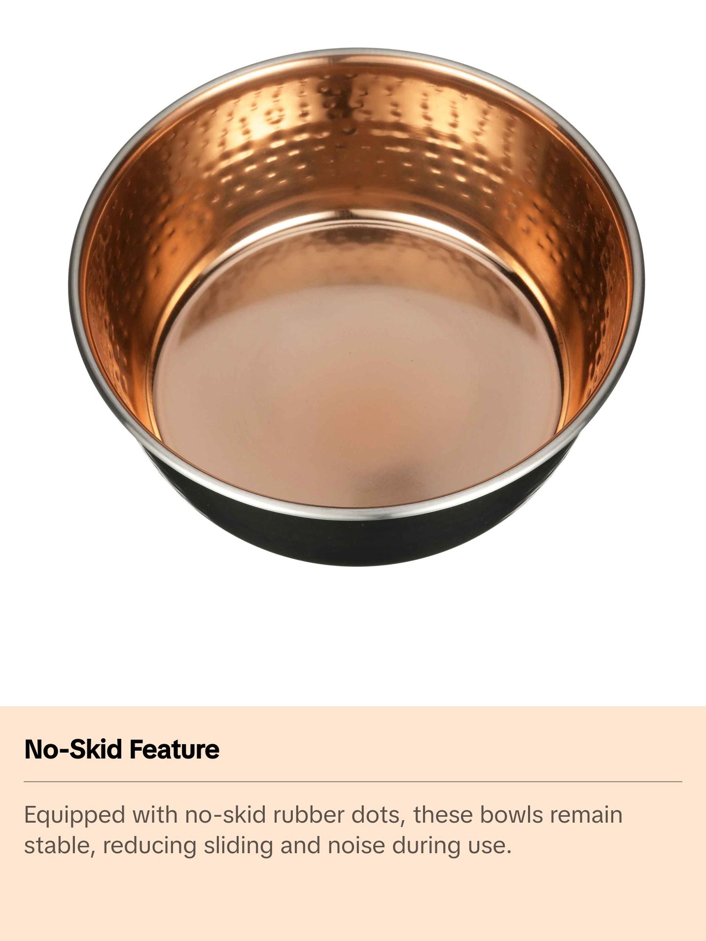 Neater Pets Hammered Black & Copper Pet Bowls for Dogs or Cats 16-64 Oz No-Skid Design Stylish Feeding Bowls Neater Pets Hammered Black & Copper Pet Bowls for Dogs or Cats 16-64 Oz No-Skid Design Stylish Feeding Bowls